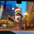 thumbnail image 6 of HmNPlay Cute Cup Dog Car Hanging Ornament Rear View Mirror Accessories Funny Keychain Bag Charm Gift for Pet Lovers Auto Interior Decor, 6 of 9