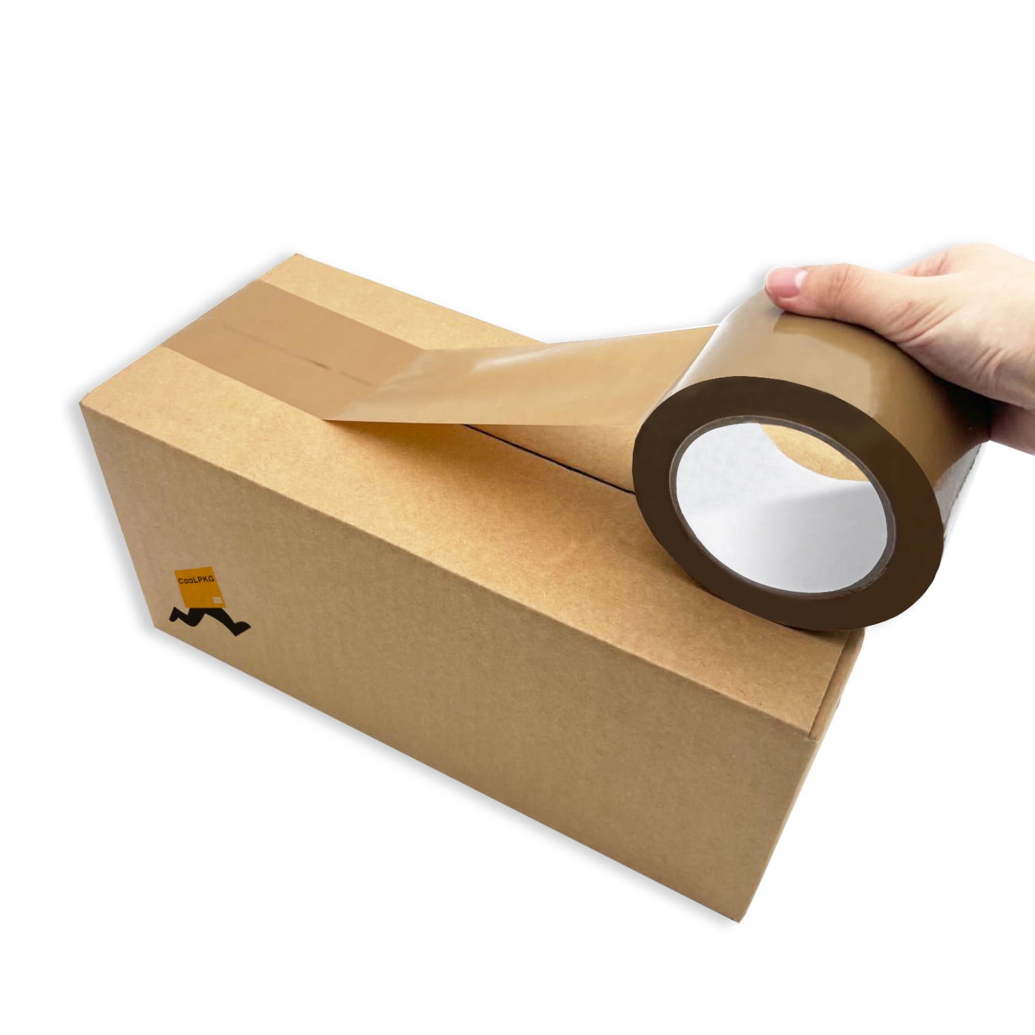 Coolpkg 6 Rolls 3 Inch x 110 Yards, 330ft, Brown Carton Tape, Sealing Packing Tape for Shipping, Moving, Storage