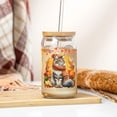 thumbnail image 3 of Happy Thanksgiving Maine Coon Give Thanks Fall Beanie Scarf Welcome 16oz Glass Cup Mug Cat Lover Kitten Owner Gifts Glass Can with Bamboo Lid and Straw - 00020, 3 of 5