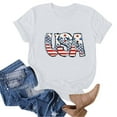 thumbnail image 4 of ORT American Flag Shirts Short Sleeve Women 4th of July Patriotic Tshirt Graphic Tees Casual Short Sleeve Tee Top(Z2-White,L), 4 of 5