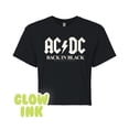 thumbnail image 2 of ACDC - Glow In The Dark - Back In Black - Juniors Cropped CotTon Blend T-Shirt, 2 of 5