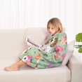 thumbnail image 4 of Basset Hound and Pioneer Flower Blanket Hoodies for Kids 6-13YR Oversize Wearable Blanket Hoodies for Boys Girls Teens, 4 of 7