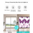 thumbnail image 4 of Window Privacy Film Purple Butterflies Stained Glass Window Film Decorative Sun Block Window Cover Modern Art Summer Butterfly Window Clings Static Adhesive Sticker for Bathroom 17.7"x39.3", 4 of 7