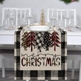 thumbnail image 6 of Buffalo Plaid Christmas Trees Table Runner, Merry Xmas Watercolor Snowflake Home Kitchen Decor, Seasonal Winter Holiday Farmhouse Burlap Dining Decoration Party Supply 13 x 72 Inches, 6 of 6