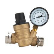 Camco RV Adjustable Brass Water Pressure Regulator - 45-PSI Factory Pre-set (40058)