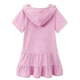 thumbnail image 3 of breaise Girl's Fleece Hooded Robe,Kids Soft Zip-Up Beach Bathing Suit Lightweight Swim Cover Up Pink, 3 of 8