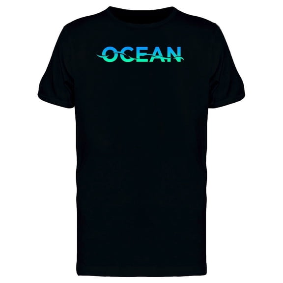 Ocean Green And Blue Text Tee Men's -Image by Shutterstock