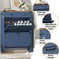 thumbnail image 3 of Shoe Cabinet with 2 Flip Drawers, Hidden Shoe Storage Cabinet with 2 Pull-out Drawers, Farmhouse Shoe Organizer for Entryway, Narrow Shoe Rack for Front Door Entrance, Blue, No Deodorizing Function, 3 of 7