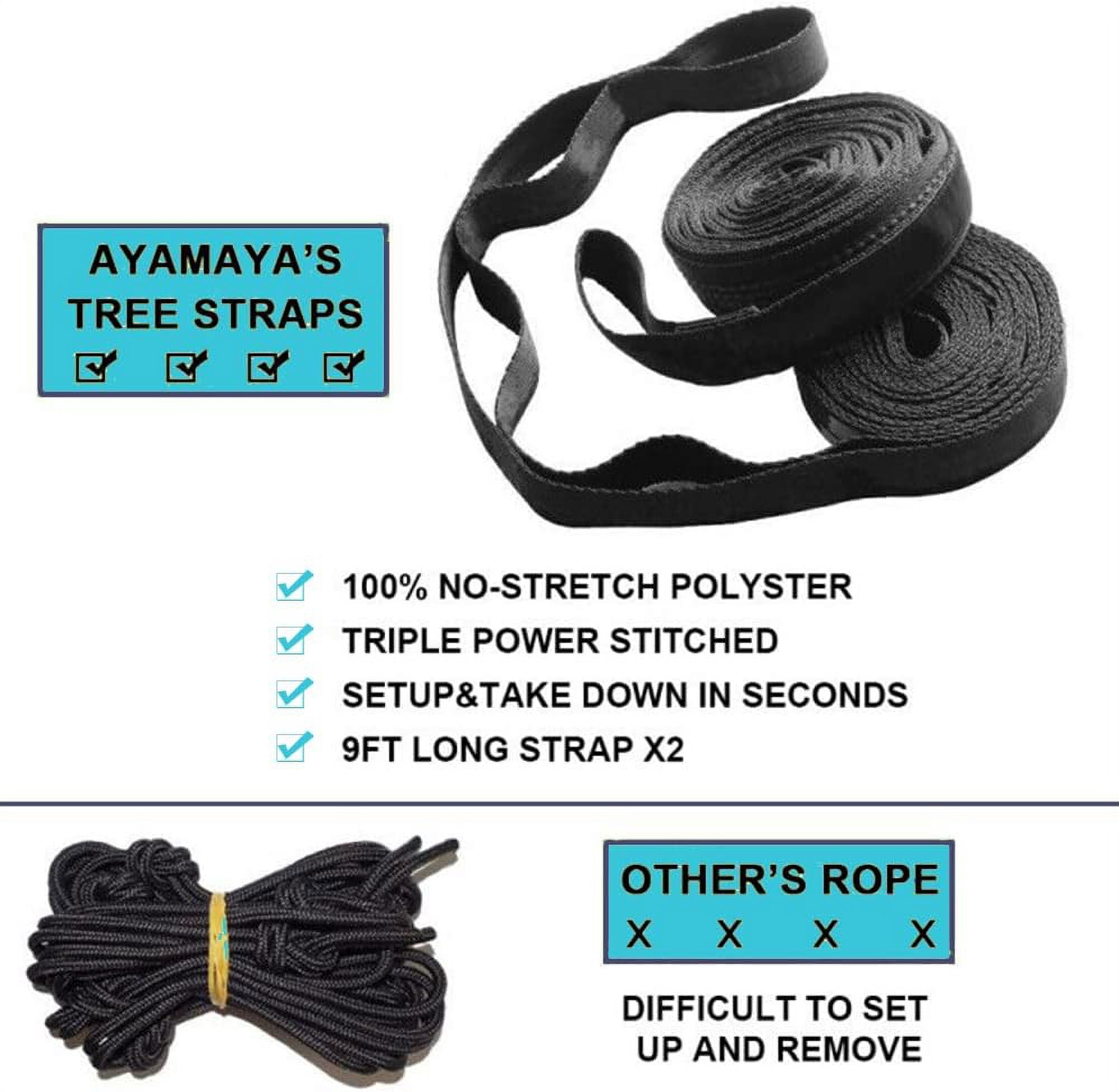 AyamayaKids Camping Hammocks, Small Camping Hammock for Boys Girls, Heavy Duty Durable Outdoor Hammocks Support 500Lbs