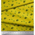 thumbnail image 3 of Soimoi Yellow Silk Fabric Red Berries & Holly Leaves Printed Craft Fabric by the Yard 42 Inch Wide, 3 of 3