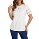 thumbnail image 2 of Edición INSPIRE CHIC Blusa Casual de Verano para Mujer con Encaje y Bordado de Manga Corta Sólida XS Blanca, 2 of 6