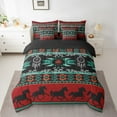 thumbnail image 2 of jejeloiu Boho Bohemian Print Twin Bedding Sets 7-Piece,Western Cowboys Horse Bedding Comforter Set,White Dreamcatcher Sheet Sets For Boys Kids,Lightweight Bedroom Decorative Reversible, 2 of 8