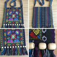 thumbnail image 5 of Women Vintage Tribal Ethnic Thai Indian Boho Tassel Cotton Linen Shoulder Bag Embroidery Flower Tapestry Tote Messenger Bags H02, 5 of 6