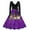 #+001Dark Purple, variant on Hogleaql Women's Mardi Gras Dress Vintage V Neck Long Sleeve A-Line Carnival Themed Party Graphic Midi Dress Swing Belted Soft Fashion Outfit Purple XL