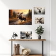 thumbnail image 5 of ZHONGYUTONG Large Moose Wall Art Wildlife Canvas Pictures Rustic Forest Wilderness Animal Painting Elmer Moose Artwork for Home Cabin Wall Decor Frame (16.00" x 24.00"), 5 of 6