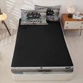 thumbnail image 3 of catabedysis Rustic Camping Zipper Twin Comforter Sets with Fitted Sheet and 2 Pillowcases,Camper Silhouette Print Zipper Bedding Set For Boys,Multicolor,Black Reversible,4-Piece, 3 of 7