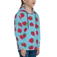 thumbnail image 3 of Salouo Strawberries Pattern Hoodie Sweatshirt for Youth, Fall Pullover Hoodie Sweatshirt Long-Sleeve Pullover Hooded Sweatshirt-Medium, 3 of 6