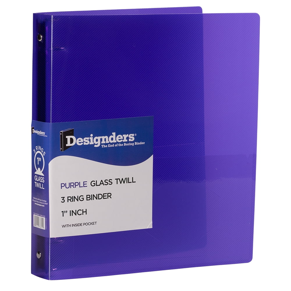 JAM Plastic 1 in Binders, 3 Metal Rings, Purple, 1/Pack