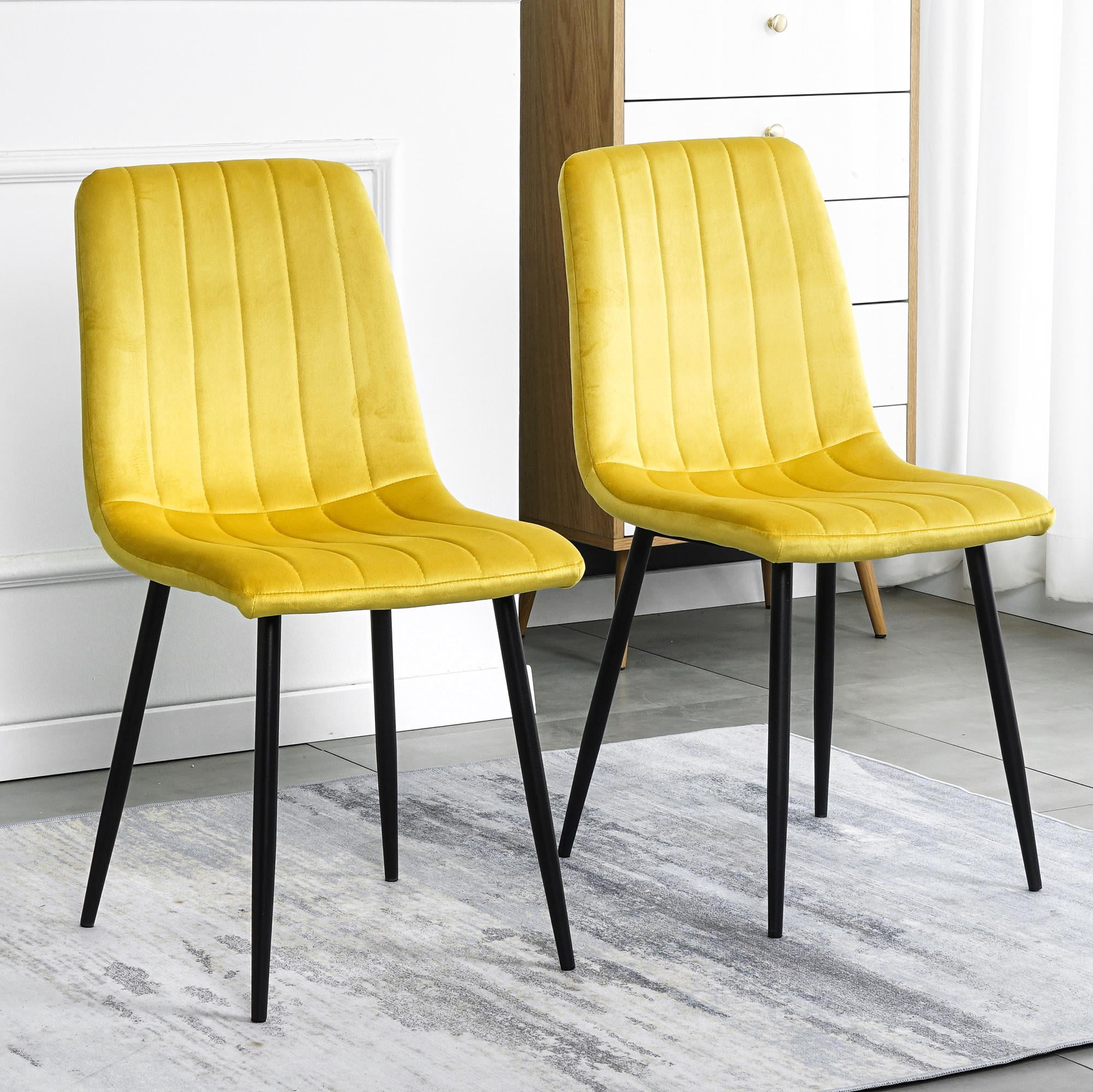 UBesGoo Modern Dining Kitchen Chairs, Set of 4 Indoor Velvet Chairs