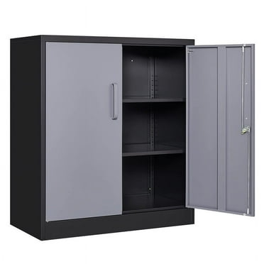 Fesbos Metal Storage Cabinet, Base Cabinets 2 Door, Steel Storage Cabinets with Locking Doors and Shelves for Garage, Kithen, Home Office and Classroom