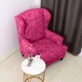 thumbnail image 5 of Dowbom Stretch Wingback Chair Cover Spandex 2-Pieces Printed Wing Chair Slipcover, 5 of 6