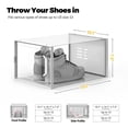 thumbnail image 2 of Caja de almacenamiento de zapatos XL para tamaño 14, organizador apilable de plástico transparente para clóset, ahorrador de espacio, contenedores par, 2 of 8