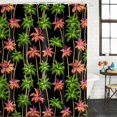 thumbnail image 2 of Palm Tree Bathroom Shower Curtains with 12 Hooks Polyester Waterproof Shower Curtain for Stalls and Bathtubs Tropical Beach Coconut Tree Boho Green Pink Decorative Bathroom Curtain 72x84 Inches, 2 of 9