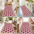 thumbnail image 4 of Hallway Runner Rug 2'x6', Red Geometric Kitchen Runner Rugs Non-Slip Carpet Mats, Vintage Rhombus Circle Texture Bedside Rugs Runners Washable Floor Carpet for Bathroom Laundry Room, 4 of 8
