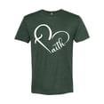 thumbnail image 2 of Wild Bobby Heart Made Of Faith Inspirational/Christian Men Premium Tri Blend Tee, Forest Green, Large, 2 of 5