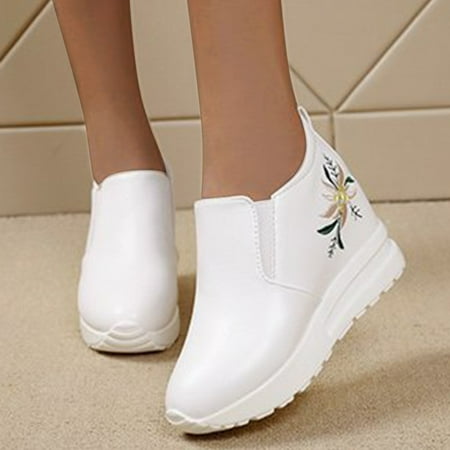 

ytjx fashion women s casual shoes breathable slip-on wedges heel outdoor leisure sneakers