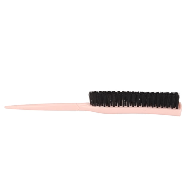 Cepillo para burlarse del cabello, nailon de 3 filas, agregar volumen, cepillo ergonómico portátil para peinar el cabello, cepillo de cola de rata para salón rosa