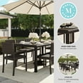 thumbnail image 3 of Martha Stewart 9-Piece Indoor-Outdoor Dining Set with 8 Stackable Dining Chairs and 70" Patio Table with Engineered Wood Top in Brown Rattan Wicker, 3 of 11