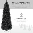 thumbnail image 6 of Best Choice Products 6ft Black Artificial Holiday Christmas Pencil Tree w/ 608 Tips, Metal Base, 6 of 7