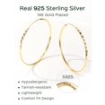 thumbnail image 6 of ChicSilver 14K Gold Plated Big Hoop Earrings for Women Sensitive Ears Lightweight Thin Hoop Earrings Sterling Silver Diamond-Cut Hoops Earring 70MM, 6 of 9