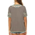 thumbnail image 2 of Women’s Emboridered Tops Short Sleeve Blouse Ethnic Style Floral Pattern Shirts Tunics Blouse, 2 of 6