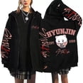 thumbnail image 1 of Sudadera con capucha y cremallera con estampado de tendencia StrayKids Hyunjin Polyester, 1 of 1