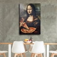 thumbnail image 4 of Funny Mona Lisa Eating Pizza Picture Print Wall Art Poster Painting Canvas Posters Artworks Gift Room Aesthetic 16x24inch(40x60cm), 4 of 6
