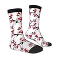 thumbnail image 3 of Uemuo Cherry Blossoms Pattern Women's Crew Socks, Soft Durable Breathable Moisture-Wicking with Odor Control Cotton socks, 3 of 9