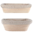 thumbnail image 4 of PENGXAING [] 2pcs Bread Proofing Basket Oval Bread Proofing Basket Handmade Banneton Bread Proofing Basket Brotform with Proofing Cloth Liner for Sourdough Bread  Baking(Large+Small), 4 of 6