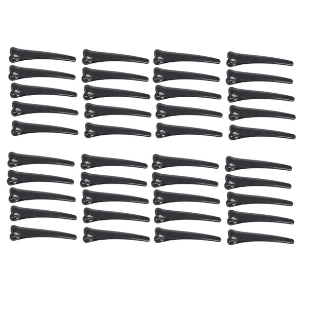40pzs Negro Pinza de Pelo de Plastico DIY Clip de Pelo de Cocodrilo de Peinado 3.1 Pulgada