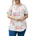thumbnail image 2 of a.Jesdani Women's Plus Size Tunic Tops Short Sleeve V Neck Casual Blouses M-4X, 2 of 10
