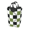 thumbnail image 2 of Waterproof Collapsible Laundry Hamper, Clover Check Pattern Aluminum Handle Laundry Bag Storage Basket, 50L, 2 of 6