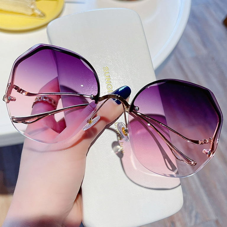 Polygonal Sunglasses Stylish Thick Metal Half Frame Outdoor