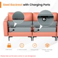 thumbnail image 5 of Costway Modular L-shaped Sectional Sofa with  Reversible Chaise & 4 USB Ports Coral Pink, 5 of 11