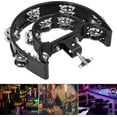 thumbnail image 2 of Hi Hat Tambourin Kit avec Vis de Montage, Clochettes à Double Rangée, Noir, 2 of 5