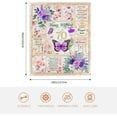 thumbnail image 3 of 70th Birthday Blanket, 70 Year Old Gifts for Women, Happy 70th Birthday Gift Ideas, Butterfly Flower Throw Blanket Decorations Gifts for Birthday Anniversary Christmas Warm Flannel Blankets 50x60, 3 of 6