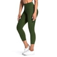 thumbnail image 5 of UUE 21" Inseam Olive Workout Leggings for Women,Yoga Capris with Pockets Tummy Control, Butt Lifting Leggings for women workout, 5 of 6