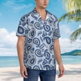 thumbnail image 2 of KLL Men's Hawaiian Shirt Short Sleeve Button Down Beach Shirts-Blue Paisley Pattern Vintage, 2 of 5
