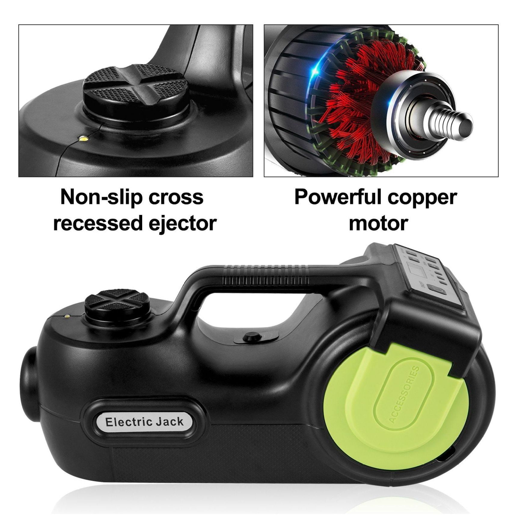 5 Ton Electric Car Jack with Impact Wrench - Hydraulic Floor Jack Set, LED Light, 135-360mm Lift for SUV, Sedan, Truck Repair