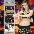thumbnail image 2 of Belly Dance Hip Scarf Women's Tie Waist Wrap 128 Coin Skirt for Belly Dance Performance Parties Rave Halloween, 2 of 8